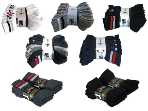 16 Paar Marken Sportsocken - in 7 Farben Verfügbar