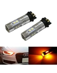 Automotive Parts and Accessories: iJDMTOY (2) Amber Yellow Error Free PWY24W LED Bulbs For Audi A3 A4 A5 Q3 VW MK7 Golf CC Ford Fusion Front Turn Signal Lights, BMW F30 3 Series DRL Lamps - iJDMTOY Auto Accessories