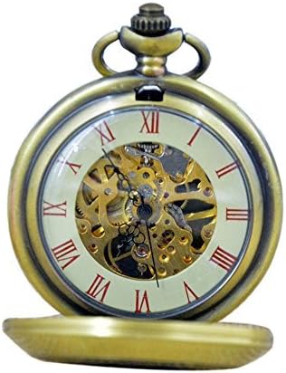 the Communist Party of Soviet Union Emblem Skeleton Gears Hand Wind Mechanical Pocket Watch