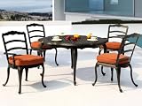 5pc Caladan Cast Aluminum Outdoor Patio Dining Table Set Furniture w/ Cusions