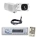 Pyle Marine Radio Receiver, Speaker and Cable Package - PLMR18 AM/FM-MPX PLL Tuning Radio w/SD/MMC Memory Card Slot & USB - PLMR24 3.5'' 200 Watt 3-Way Water Proof Mini Box Speaker System (White) - PLMRNT1 22