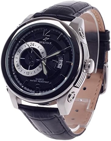 SPEATAK Men's SP9029G Vouge Head Layer Cowhide Band Quartz Wristwatches Date Display