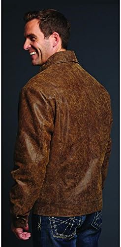 Cripple Creek Men's Hand-Sanded And Distressed Leather Jacket Brown X-Large