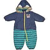 2016年 ZOOMIC 中綿ジャンプスーツ ボーダー 防寒衣料 撥水加工 ネイビー◇90cm