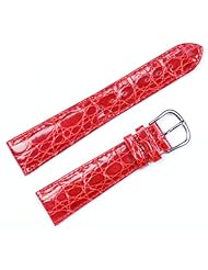 Genuine Crocodile Watchband Red 19mm Watch band - by deBeer
