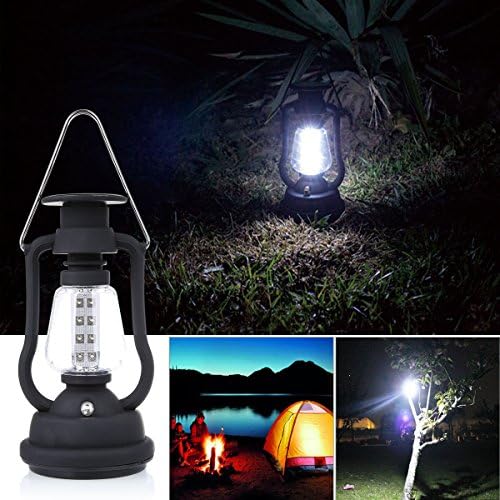 16led Solar Panel Hand Crank Lamp Dynamo Light Torch Flashlight Camping Lantern