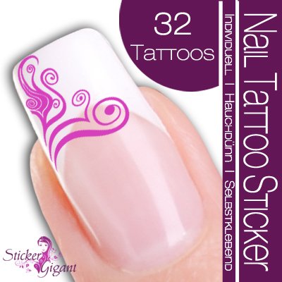 Nail Tattoo Sticker Deko Ecke / Ornament - flieder Preisvergleich