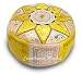 Moroccan Ottoman Leather Poof Yellow Star