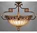 Fine Art Lamps 234645, Castile Round Blown Glass Semi Flush Lighting, 3 Light, 300 Watts, Gold Leaf