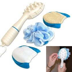 Vibrating Handheld Spa-Bath Massager W 3 Washing Heads