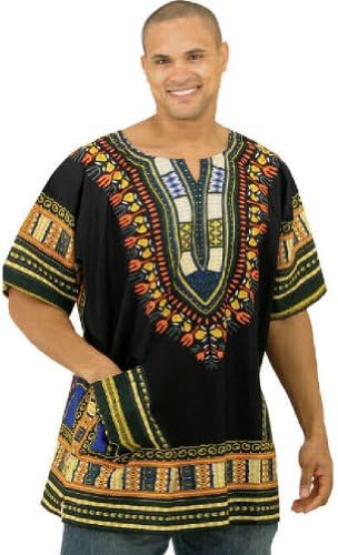 King-Sized Traditional Print Unisex Dashiki Top - Up to 70" Chest - In Several Colors