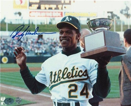 Rickey Henderson Autographed/Hand Signed Oakland Athletics 8x10 Photo