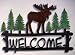 Metal Wall Art, Moose Welcome Sign, Cabin, Lodge, Northwood's, Metal Art