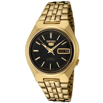 Seiko 5 #SNK314K1 Men's Gold Tone Self Winding Automatic Watch