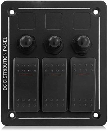3 Gang Aluminum LED Waterproof Rocker Switch Panel Marine/Boat Marine Switch Panel for /Boat/Motorcycle/Auto