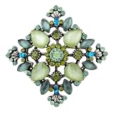 Pugster Vintage Lime Green Flower Square Brooch Gifts