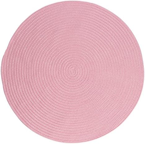 Boca Raton Polypropylene Braided Round Rug, 6-Feet, Light Pink