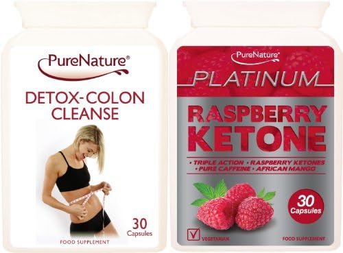 Triple Strength Raspberry Ketone Extreme Platinum Blend - High Performance Body Fat Fighter Slimming Pills with 300mg Pure Raspberry Ketones, 200mg Pure Caffeine and 100mg Pure African Mango + Detox Colon Cleanse- Suitable for Vegetarians Free Express International Shipping