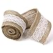 2m Burlap White Lace Craft Ribbon for Craft Wedding Home Decor (5cm)