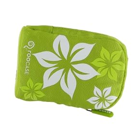 Fashion (Hawaiian Flower / Green) Nylon Padded Case for Nikon Coolpix S6000 14 MP Digital Camera Bronze