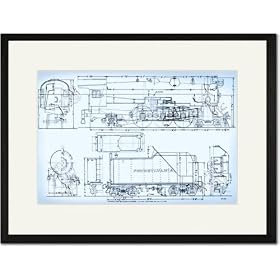 Black Framed/Matted Print 17x23, Pennsylvania RR Class K4 Pacific