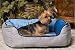 Self Warming Lounger Dog Bed - Gray & Blue