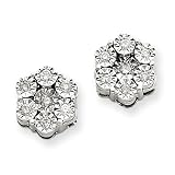 10k White Gold Diamond Post Earrings