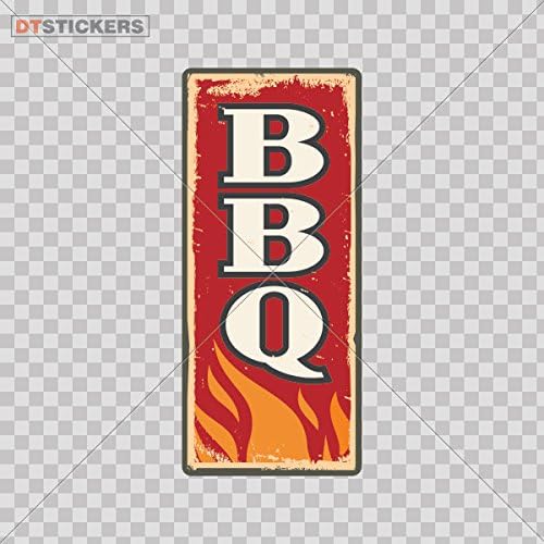 Decals Decal Bbq Barbeque Vintage Sign Motorbike Waterproof Vinyl Barbecue Grilling Grill 4 X 1,76 Inches Color