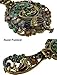 Ivenf Vintage Handheld Metal Oval Make-Up Mirror, Peacock Closed Tail, Bronze