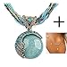 Shensee Female New Vogue DIY Gold Double Turquoise Sequins Pendant Chain Statement Necklace