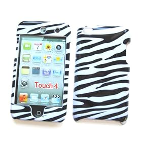 Apple iPod Touch 4th Generation Snap-on Protector Hard Case Image Cover "Zebra Pattern" Design