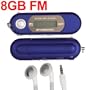 LETTORE MP3 8GB FM RADIO REGISTRATORE BLU + AURICOLARI