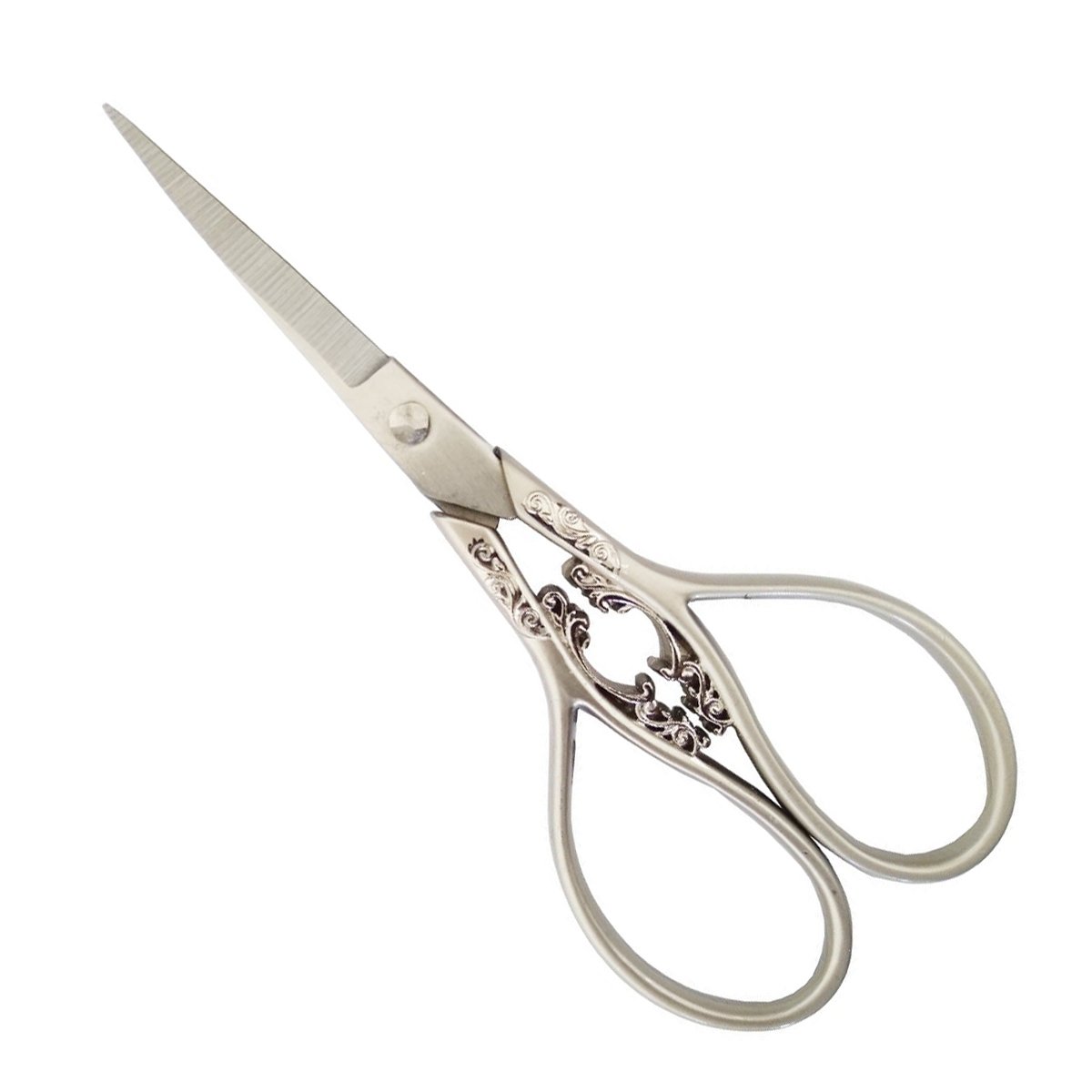 Vintage European Style Sewing Scissors 4.33 inch Silver Auspicious