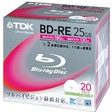 TDK Blu-Ray BD-RE Rewritable 25GB 2x Speed - 20 Pack Slim Case - Printable