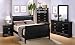 4pc Queen Size Sleigh Bedroom Set Louis Philippe Style in Black Finish