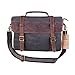 S ZONE Vintage Canvas Leather Messenger Traveling Briefcase Shoulder Laptop Bag