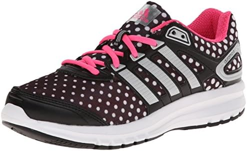 adidas Performance Duramo 6.1 Running Shoe (Little Kid/Big Kid), Black/Silver/Solar Pink, 3.5 M US Big Kid