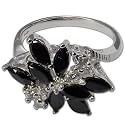Christmas Gift Ideas - Jewelry Gift Ring Sterling Silver with Black Onyx Gemston Handmade India Style US Size 4 (rng360a)