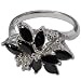Jewelry Gift Ring Sterling Silver with Black Onyx Gemston Handmade India Style US Size 4 (rng360a)