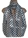 White & Black Polka Dot Satin Stripe Oblong Scarf/ Sash Belt / Headband