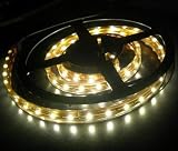 12v LED Flexible WARM WHITE SMD Strip Light 5 metres / 300 LED's + 12v Power Supply ** IDEAL FOR GARDEN, HOMES, AQUARIUM, KITCHEN, ETC **