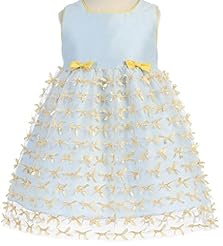Girls Spring Mesh  Knee Length Sleeveless Flower-Girl Dress/Mini Dress  With a Bow(s) and a Ribbon 