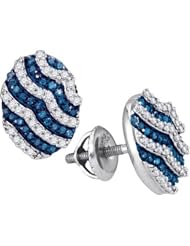 10KT White Gold 0.45 CTW-Diamond Micro-Pave Earring