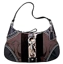 AUTHENTIC COACH HAMPTONS SIGNATURE STRIPE SMALL HOBO 10287 (Petite, Brown)