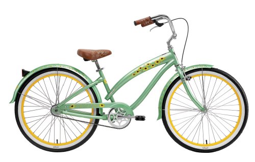 Nirve Sunflower Women's Single-Speed Cruiser Bike 26-Inch Wheels, Sage Green