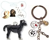 Produkt-Bild: Emaillierter Schl&uuml;sselanh&auml;nger LABRADOR SCHWARZ Schl&uuml;sselring mit Hundeanh&auml;nger