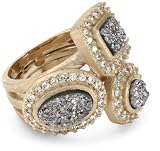 Marcia Moran 18k Gold-Plated Titanium and Cubic Zirconia Adjust Ring