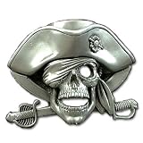 Jolly Roger Pewter Pirate Belt Buckle