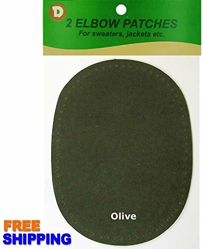 2/pkg 4 1/2 in x 5 3/4 in Sew-On Fine Olive Elbow Patches