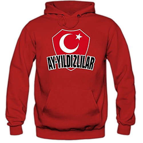 Türkei EM 2016 #4 Hoody | Fußball | Herren | Trikot | Ay-Yildizlilar | Nationalmannschaft, Farbe:Rot (Red F421);Größe:S